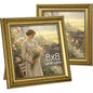 upsimples Vintage 5x7 Picture Frame, Antique Gold Frames, 2 Pack