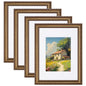eletecpro 8x10 Vintage Picture Frame, Glass Cover, Gold, 4-Pack