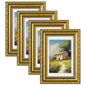 eletecpro 8x10 Vintage Picture Frame, Glass Cover, Gold, 4-Pack