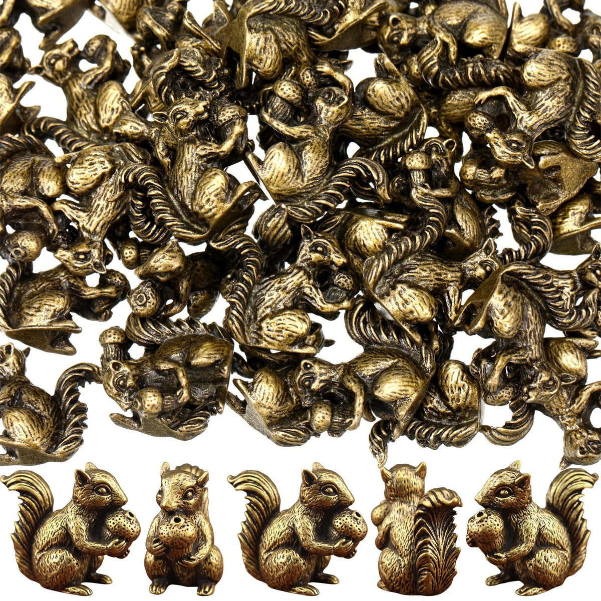 Weysat 50 Pcs Mini Bronze Bird Statue, Falls Bird Figurine Decor