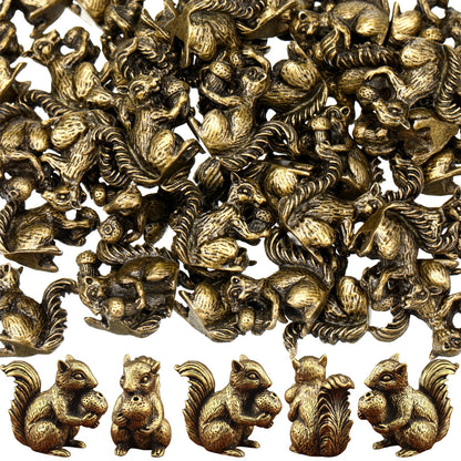 Weysat 50 Pcs Mini Bronze Bird Statue, Falls Bird Figurine Decor