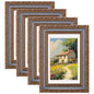 eletecpro 8x10 Vintage Picture Frame, Glass Cover, Gold, 4-Pack