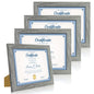 Hongkee 8x10 Picture Frame Set of 4, Real Glass and Wood Frame, 5x7 Mat