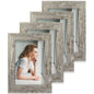 iRahmen 8x10 Picture Frame Set of 4, High Definition Real Glass Rustic Brown Frame, 8 x 10 Wood Photo Frames for Desktop Display and Wall Mounting