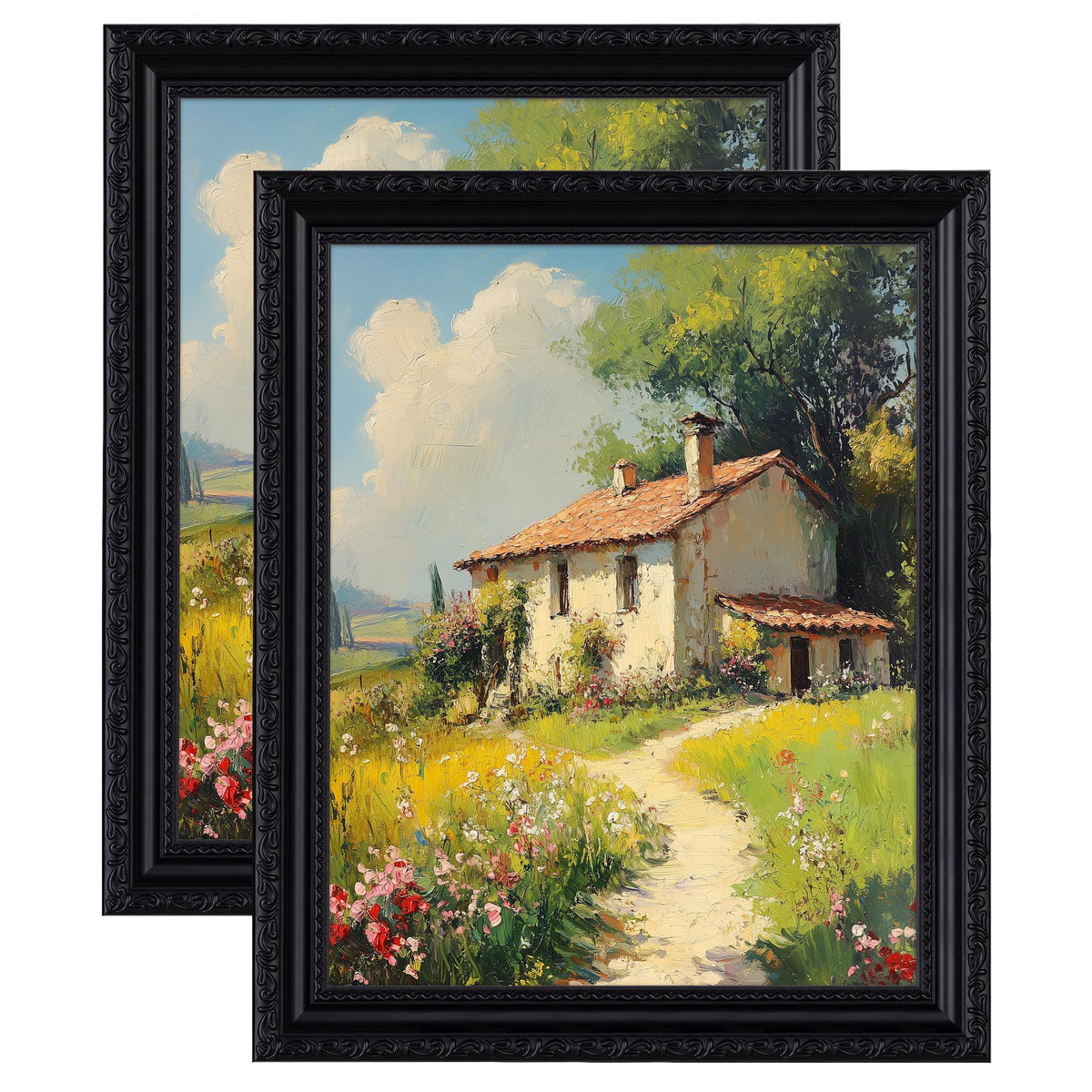 eletecpro 5x7 Vintage Picture Frame, Glass Cover, Gold, 2-Pack