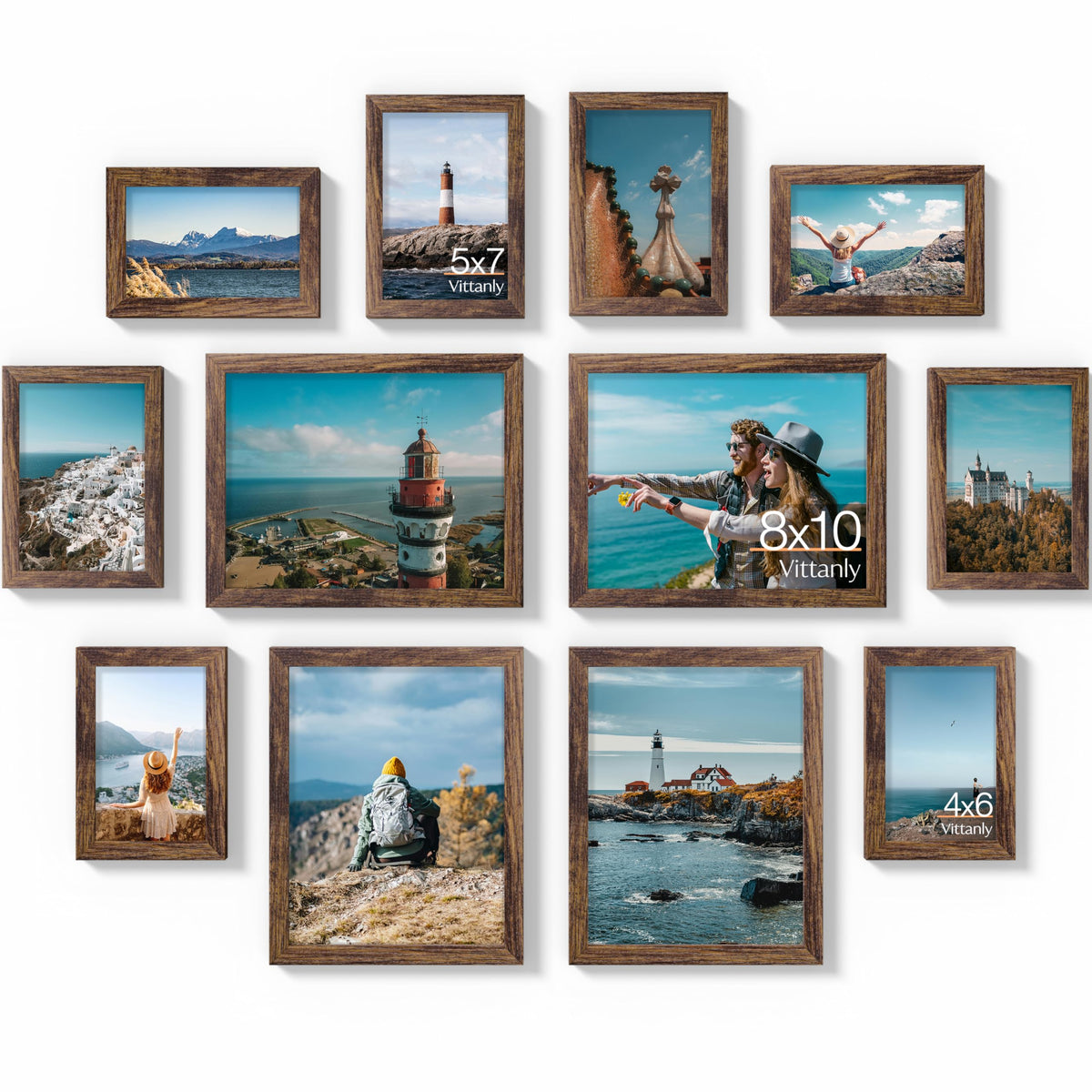 Vittanly 12 Pack Picture Frames Collage Wall Decor, Black