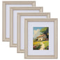 eletecpro 8x10 Vintage Picture Frame, Glass Cover, Gold, 4-Pack