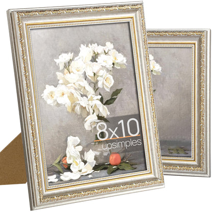 upsimples Vintage 5x7 Picture Frame, Antique Gold Frames, 2 Pack