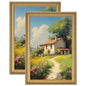 eletecpro 5x7 Vintage Picture Frame, Glass Cover, Gold, 2-Pack