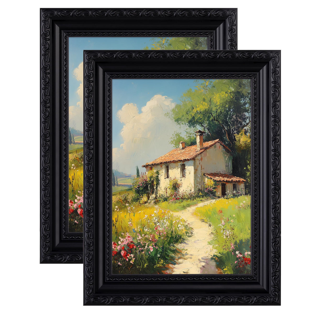 eletecpro 5x7 Vintage Picture Frame, Glass Cover, Gold, 2-Pack