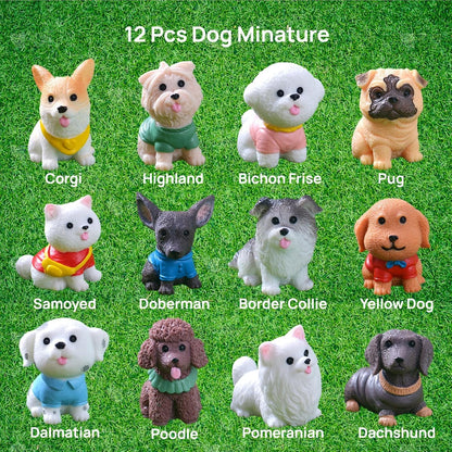 24 Pcs Mini Cat Dog Figurines, Realistic Resin Animal, Miniature Figurines