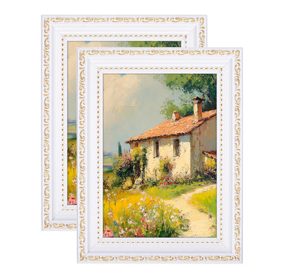 eletecpro 5x7 Vintage Picture Frame, Glass Cover, Gold, 2-Pack