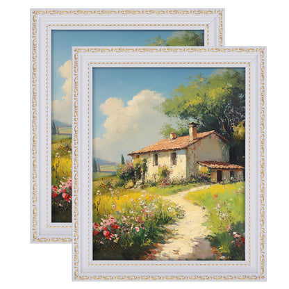eletecpro 5x7 Vintage Picture Frame, Glass Cover, Gold, 2-Pack