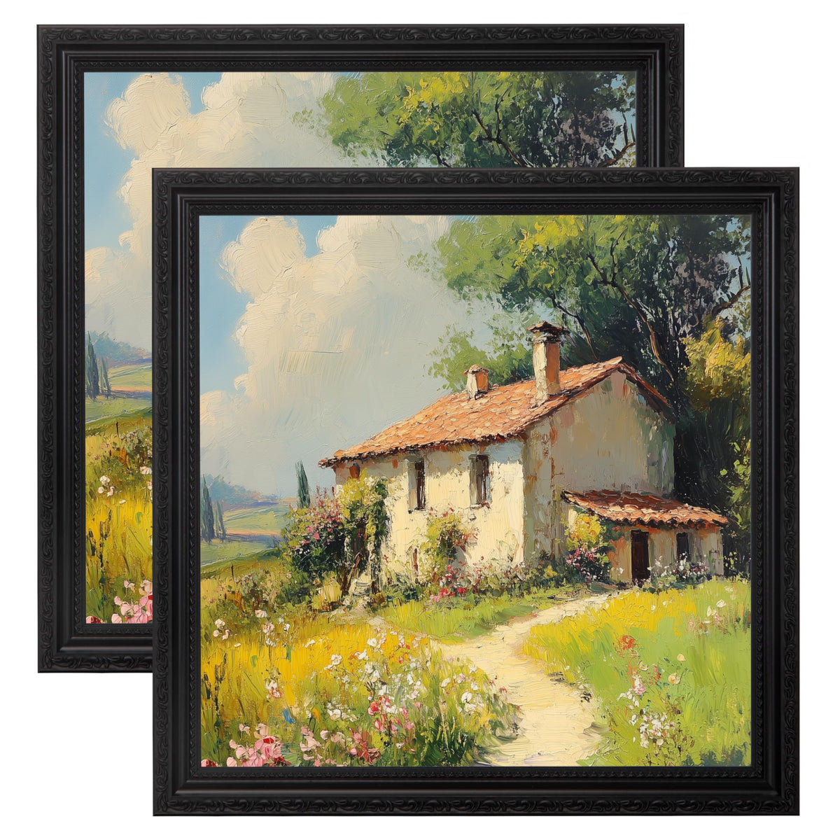 eletecpro 5x7 Vintage Picture Frame, Glass Cover, Gold, 2-Pack