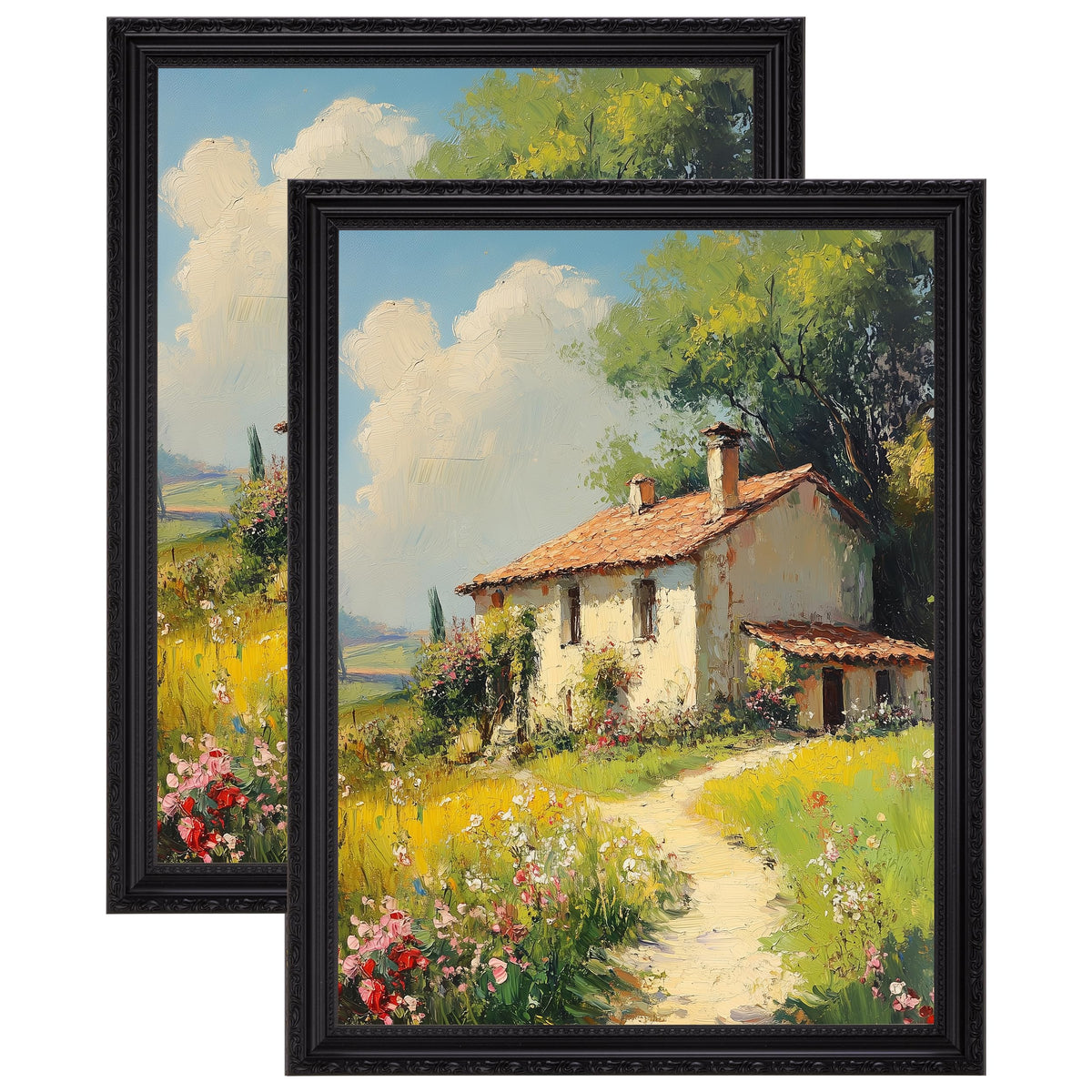 eletecpro 5x7 Vintage Picture Frame, Glass Cover, Gold, 2-Pack