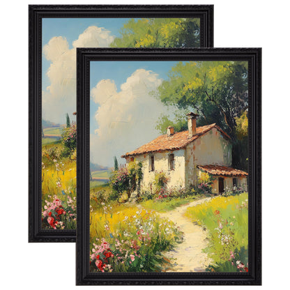eletecpro 5x7 Vintage Picture Frame, Glass Cover, Gold, 2-Pack