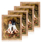 iRahmen 8x10 Picture Frame Set of 4, High Definition Real Glass Rustic Brown Frame, 8 x 10 Wood Photo Frames for Desktop Display and Wall Mounting