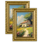 eletecpro 5x7 Vintage Picture Frame, Glass Cover, Gold, 2-Pack