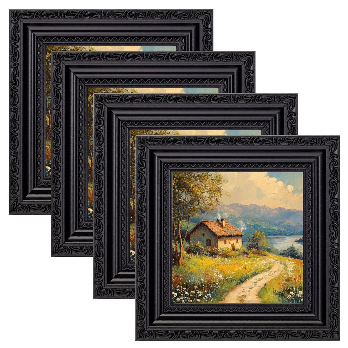 eletecpro 8x10 Vintage Picture Frame, Glass Cover, Gold, 4-Pack
