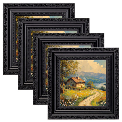 eletecpro 8x10 Vintage Picture Frame, Glass Cover, Gold, 4-Pack