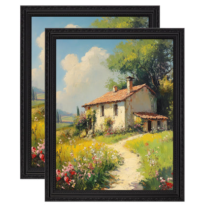 eletecpro 5x7 Vintage Picture Frame, Glass Cover, Gold, 2-Pack