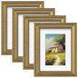 eletecpro 8x10 Vintage Picture Frame, Glass Cover, Gold, 4-Pack