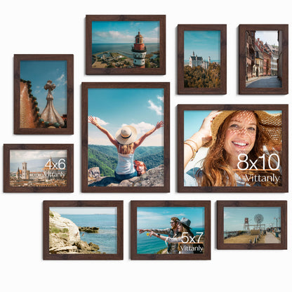 Vittanly 10 Pack Picture Frames Collage Wall Decor, Black