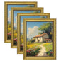 eletecpro 8x10 Vintage Picture Frame, Glass Cover, Gold, 4-Pack