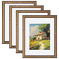 eletecpro 8x10 Vintage Picture Frame, Glass Cover, Gold, 4-Pack