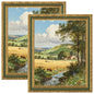 eletecpro 5x7 Vintage Picture Frame, Glass Cover, Gold, 2-Pack