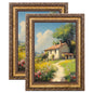 eletecpro 5x7 Vintage Picture Frame, Glass Cover, Gold, 2-Pack