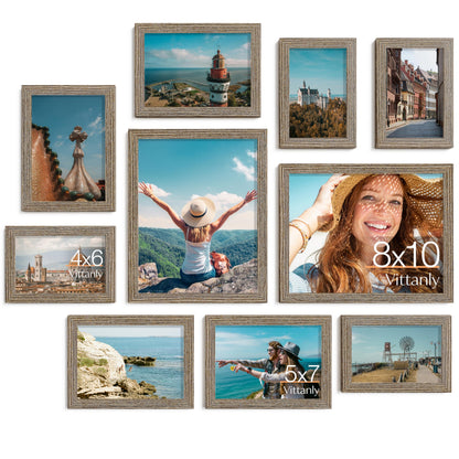 Vittanly 10 Pack Picture Frames Collage Wall Decor, Black