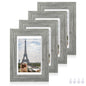 Hongkee 8x10 Picture Frame Set of 4, Real Glass and Wood Frame, 5x7 Mat