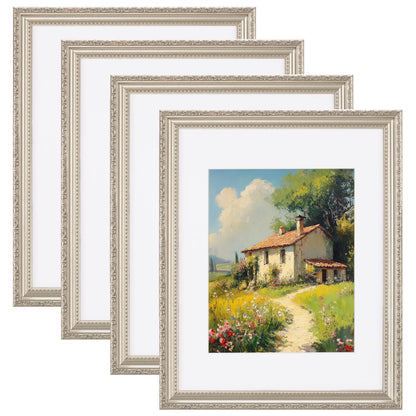 eletecpro 8x10 Vintage Picture Frame, Glass Cover, Gold, 4-Pack