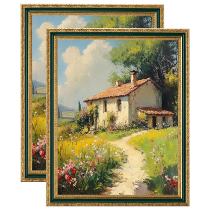 eletecpro 5x7 Vintage Picture Frame, Glass Cover, Gold, 2-Pack