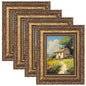 eletecpro 8x10 Vintage Picture Frame, Glass Cover, Gold, 4-Pack