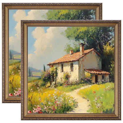 eletecpro 5x7 Vintage Picture Frame, Glass Cover, Gold, 2-Pack