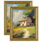 eletecpro 5x7 Vintage Picture Frame, Glass Cover, Gold, 2-Pack