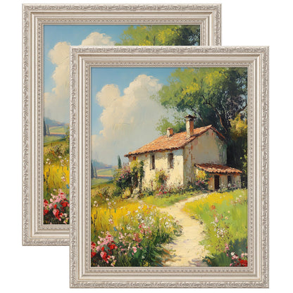 eletecpro 5x7 Vintage Picture Frame, Glass Cover, Gold, 2-Pack