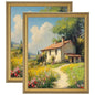 eletecpro 5x7 Vintage Picture Frame, Glass Cover, Gold, 2-Pack
