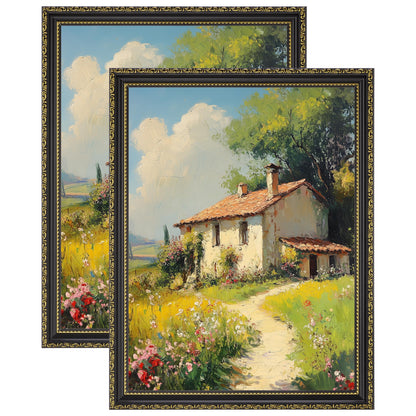 eletecpro 5x7 Vintage Picture Frame, Glass Cover, Gold, 2-Pack