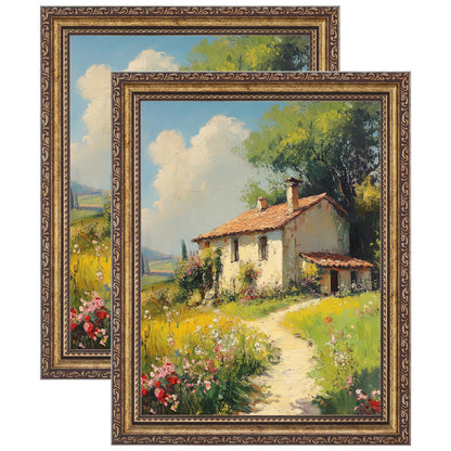 eletecpro 5x7 Vintage Picture Frame, Glass Cover, Gold, 2-Pack