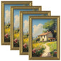 eletecpro 8x10 Vintage Picture Frame, Glass Cover, Gold, 4-Pack